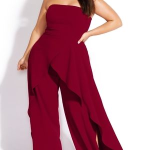 City Chic Jumpsuit Attraction in Currant